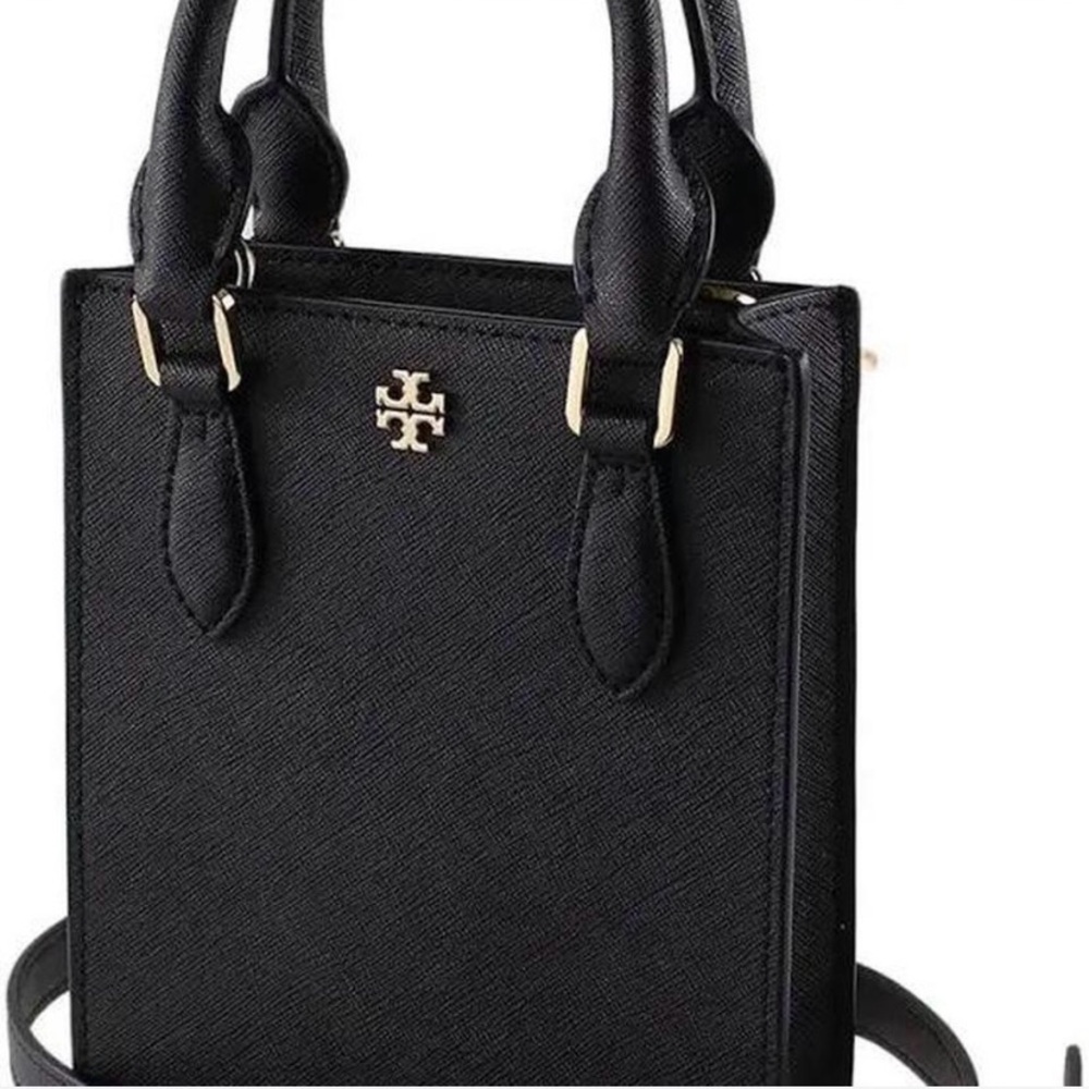 Tory Burch Black Leather Tote Bag